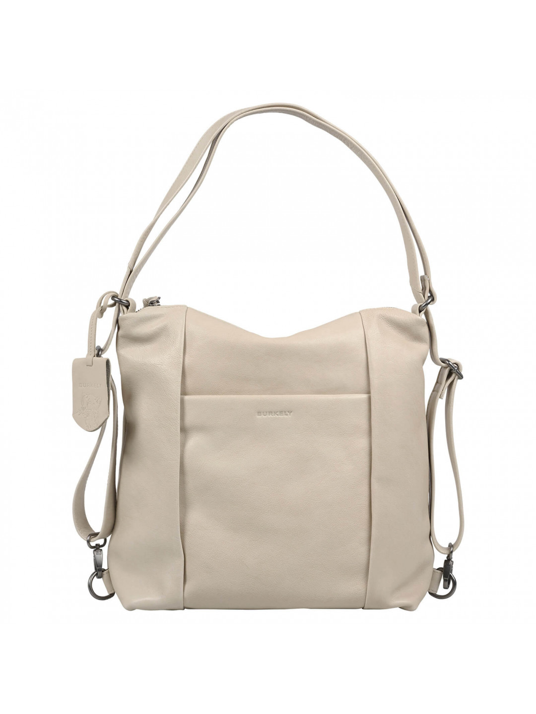 Dámská kožená batůžko kabelka Burkely Emily – šedobílá